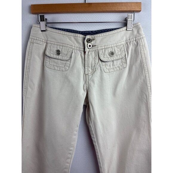 Periscope Womens Beige Cotton Flare Pants Size 3 - Picture 2 of 5